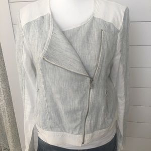 Linen moto jacket